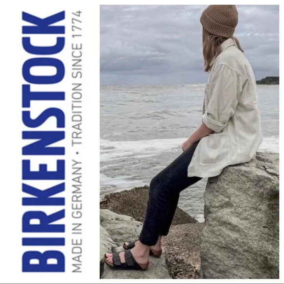 NWT Birkenstock Arizona Birko-Flor Black 2-Strap Sandal - Picture 3 of 12